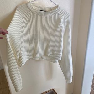 White cropped sweater